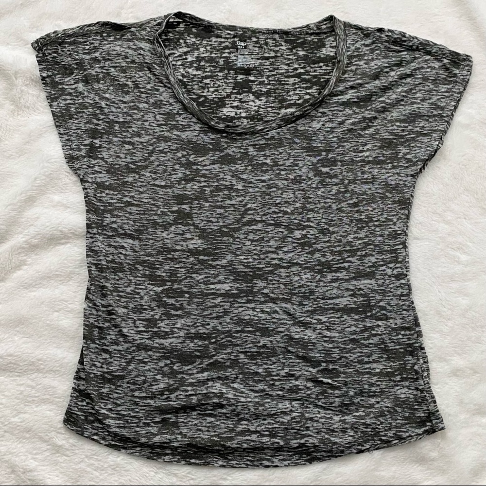 Gap Factory Split Sleeve Textured Top Gray Size Medium